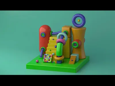 3D geometric composition 3d art design graphic design illustration logo motion graphics style ui vector