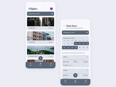 Travel app UI | Explore flights airline airlines app clean concept design flight flights interface minimal mobile modern simple travel traveling trip ui