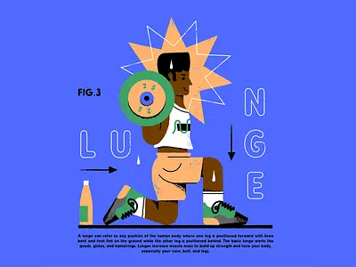 Lunge black fitness health illustration legday lunge texture vector wellness