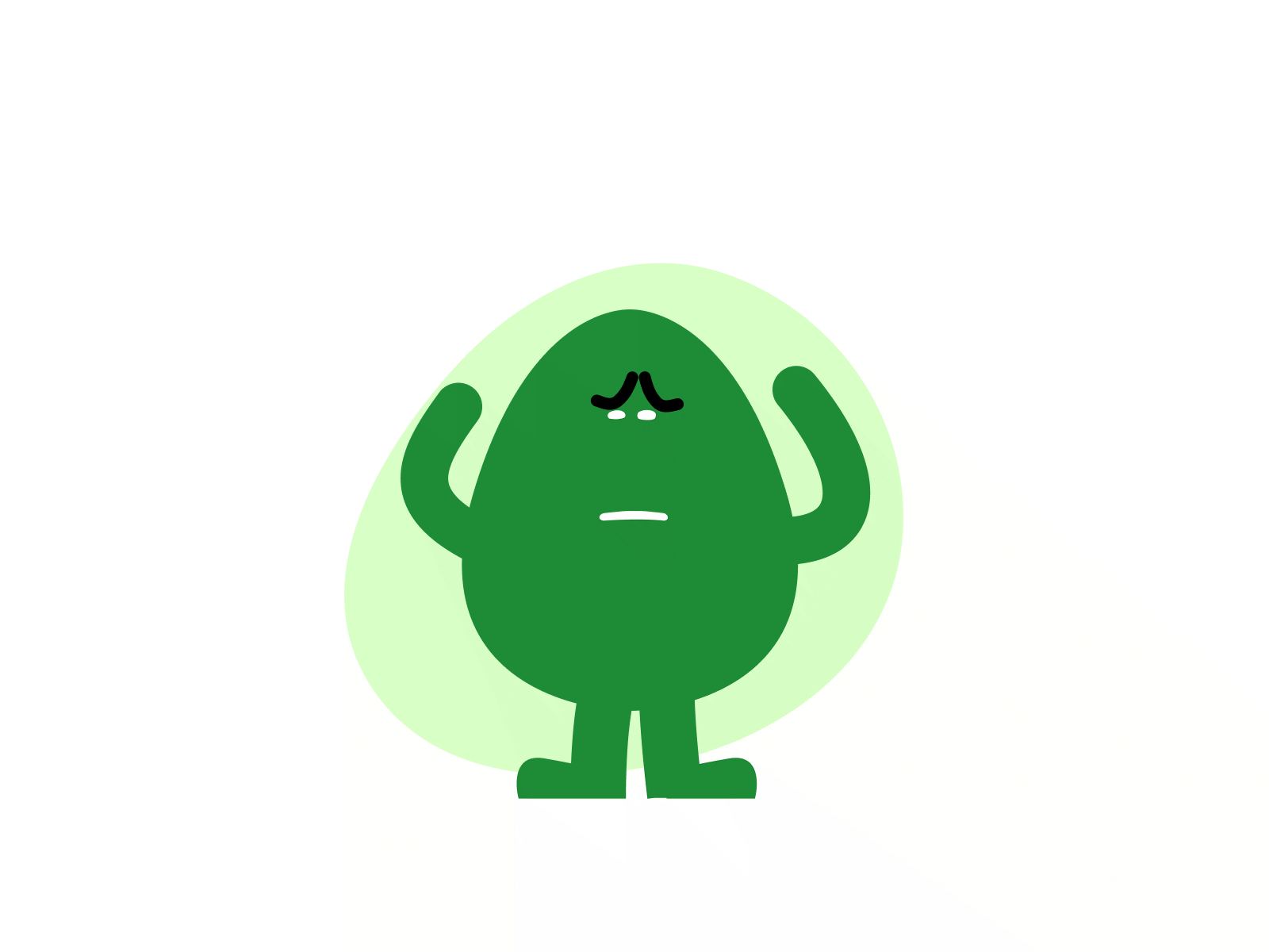 Fear affraid animation bonhomme characters emoticon emoticons emotions fear fearful feelings figma gif graphic design green illustration little men mood mr men