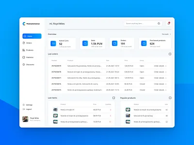 TheCommerce Dashboard concept dashboard design ecommerce pulpit shop ui ux