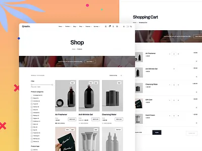 Qreatix – Portfolio WordPress Theme | Shop agency animation blog cart clean corporate creative design minimal product shop shopping sidebar simple store ui website widgets woocommerce wordpress
