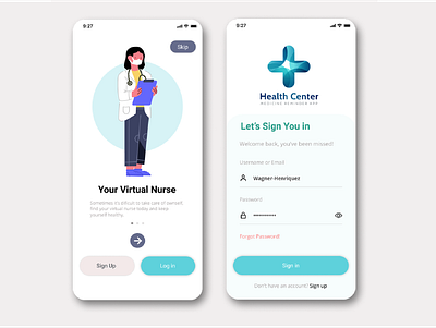 Nurse Appointment App app appointment clean design illustration login minimal nurse onboarding ui ux