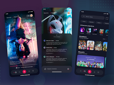 Social Media - Videos 3d adobexd app social concept design design app graphic design motion graphics social socialmedia tik tok ui uidesign uxdesign