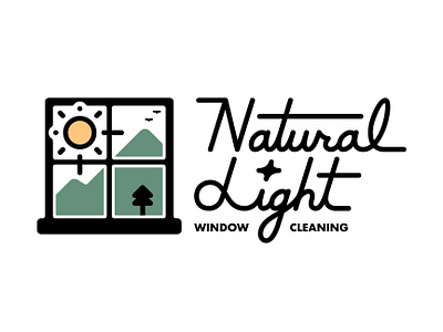 Natural Light logo cleaning colorful eco friendly futura graphic illustration illustrator logo logotype minimalist monoline mountain nature nintendo playful retro script seattle simple typography