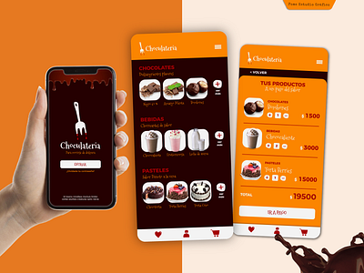 Choculateria App app brand branding chocolate figma graphic design interface ui ux vector