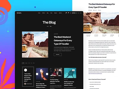 Qreatix – Portfolio WordPress Theme | Blog agency animation blog clean corporate creative dark design digital grid light minimal shop simple store typography ui web design website wordpress