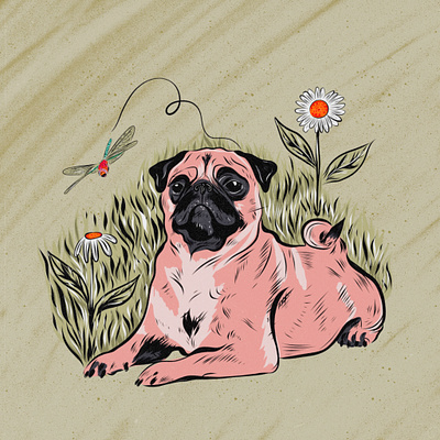 Carl the Pug graphic design illustration vector