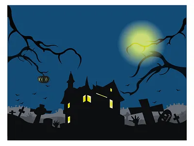 Halloween haunten house design flatdesign graphic design halloween illustration illustration art illustrations