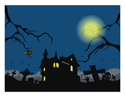 Halloween haunten house design flatdesign graphic design halloween illustration illustration art illustrations