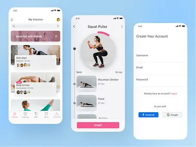 Fit Body Club adobexd conceptdesign fitnessapp interface minimal ui uidesign uiux workout
