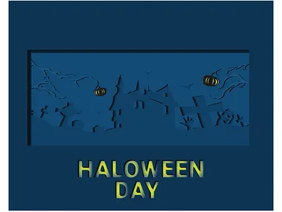 Halloween day paper cut design flatdesign graphic design illustration illustration art illustrations