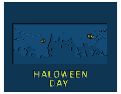 Halloween day paper cut design flatdesign graphic design illustration illustration art illustrations