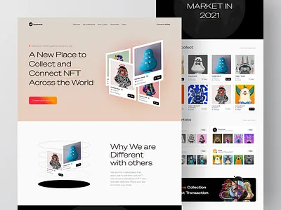 Upstrack NFT Landing Page Exploration b2b banner card footer hero section landing landing page marketplace nft nft market startup ui ui web ux web web design webflow webs website websites