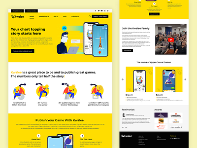 Kwalee Website Redesign Ideas creative design creativeideas design ideas redesign uiux uniquedesign userinterfacedesignideas vector web webdesign webpagedesignideas yellow