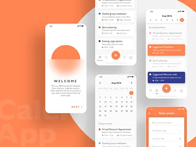 iOS Calendar App-UI-kits calendar appappuiios calendar