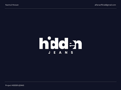 HIDDEN JEANS - Negative Space Logo | Clothing Brand brand identity brand logo branding business logo clothing company logo creative logo design fashion hidden jeans logo logo design logo identity logotype modern logo negative negative space shop logo style wordmark