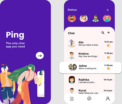 Ping Chat App graphic design ui