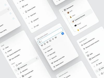 Popup menu component set action asana attio component components crm custom dashboard dona icon icons intercom interface kanban menu popup product design table web design workspace