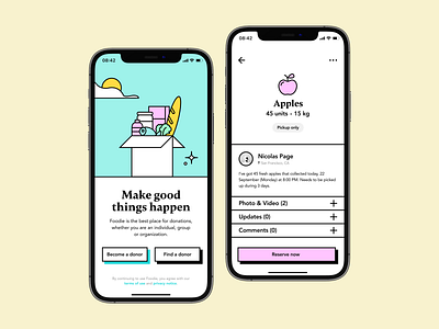 Food donation app design illustration interaction interface mobile product ui ux