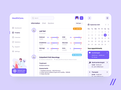 Healthcare App analysis app dashboard design health healthcare healthcare platform medicine mvp platform purrweb startup statistics test therapy treatment ui ux web wellness
