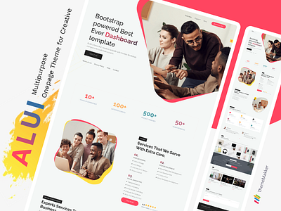 ALUI - Onepage Megabundle HTML template & Admin Bundle ui kit admin dashboard admin panel angular admin dashboard graphic design html landing page marketing page onepage reactjs admin sass landing thememakker ui webagency webapp ui kit