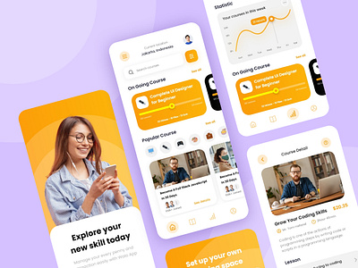 Jagoo - E Course Mobile App app branding course design e course exercise idea illustration inspiration interface learning lesson logo quiz study ui ux