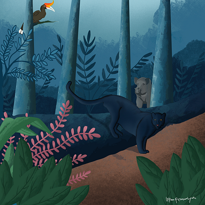 Animal forest animal animation digital painting forest graphic design illustrations