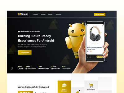 Hero Header | Android app Development android app androif app development banner graphic design hero header landing page landing ui ui