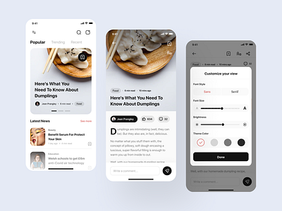 DigiNews - Mobile App android articles branding clean design designer ios medium mobile news story ui ui8 uidesign uikit ux uxdesign