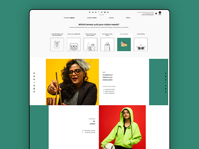 Chashma Website - Lenses landing page attractive design desktop site e commerce site glasses online landing page online sunglasses specs site ui design web web design webdesign webpage