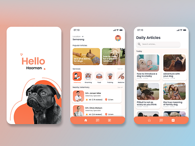 "Petcare" Mobile App UI app branding design icon typography ui ux vector