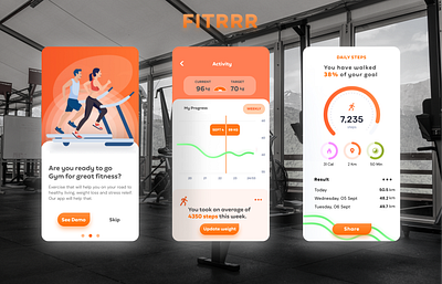 FITRRR app branding calm design illustration india logo mobile ui ux