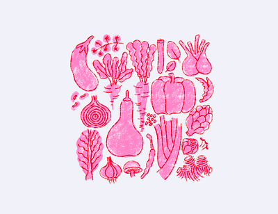 eat vegetables colour design flat print food graphic design illustration shapes vegetables