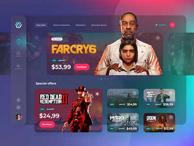 Game Store Platform Concept concept design figma game games platform sketch store ui ux uxui web website