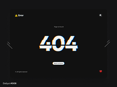 404 Page 008 404 404 page daily ui dark design error glitch milad farahmand ui ux web