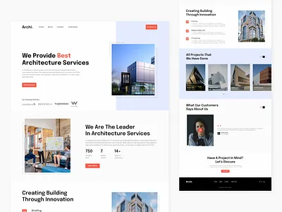 Architecture Company Landing Page architecture architecture website art buildings design exterior design graphic design interior design landing page startup ui uidesign uiux ux web design website website design