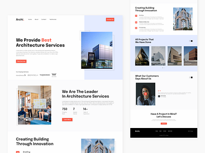 Architecture Company Landing Page architecture architecture website art buildings design exterior design graphic design interior design landing page startup ui uidesign uiux ux web design website website design