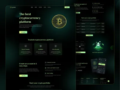 Cryptocurrency Landing Page Design cryptocurrency dark design design illustration landing page page trend trend2021 trendy typography ui ui design uiux ux ux design web web design web page website website design