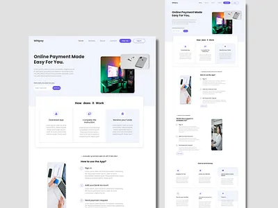 Online payment gateway web design frontenddesign landingpage react ui web design by nohan webdesign