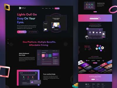 Droit Dark Mode Plugin - Landing Page black dark mode figma graphic design landing page nft night mode typography ui web web app web design wordpress