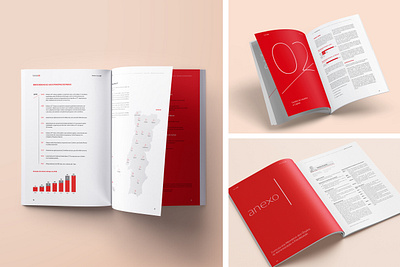 Banco CTT's Annual Report from 2016 annual report bank annual report business report editorial editorial design graphic design graphic project layout design minimalist report red and white typesetting