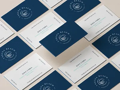Laguna Beach Properties Business Cards adobe brand collateral brand design brand development branding business cards graphic design logo logo design rebrand stationery type