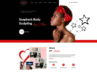 Snapback Body Sculpting By Ace beauty business design ui ux web website design