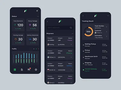 Shipping Management iOs App delivery fireart fireart studio ios list mobile ui ux