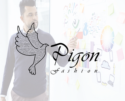 Pigon Fashion Logo 3d amazing flat logo best logo branding business logo company logo design design fashion fashion designer flat logo graphic design illustration logo pigeon typography vector