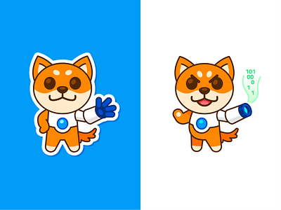 Shiba Inu Cyborg Mascot adorable android animal branding cartoon character cyborg design digital dog flat funny graphic design illustration kawaii logo mascot outline robot shiba inu