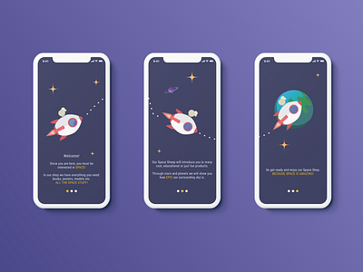 Onboarding - Space Sheep app branding design illustration logo ui