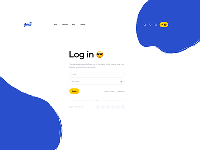 Log in screen coffee e commerce login ui ux web