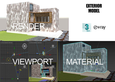 Exterior Model 3d 3d modeling adobe photoshop architecture exterior model